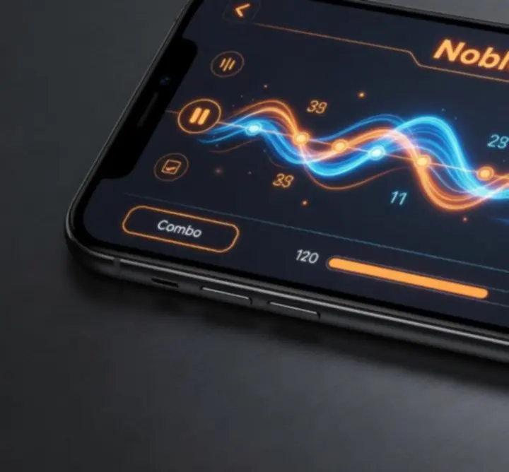 Jacob Poznanski SAE Worldwide game screenshot showing dark, neon rhythm interface.