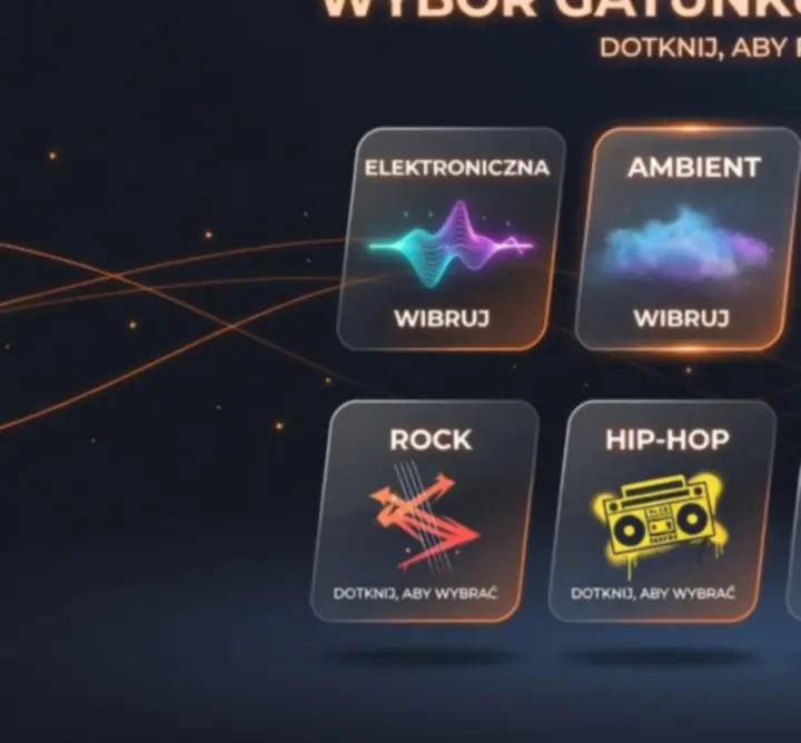 Ekran wyboru gatunków muzycznych w Jacob Poznanski SAE Worldwide